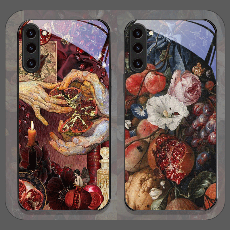 Samsung Galaxy S25 - Luxurious Pomegranate Flower Pattern Tempered Glass