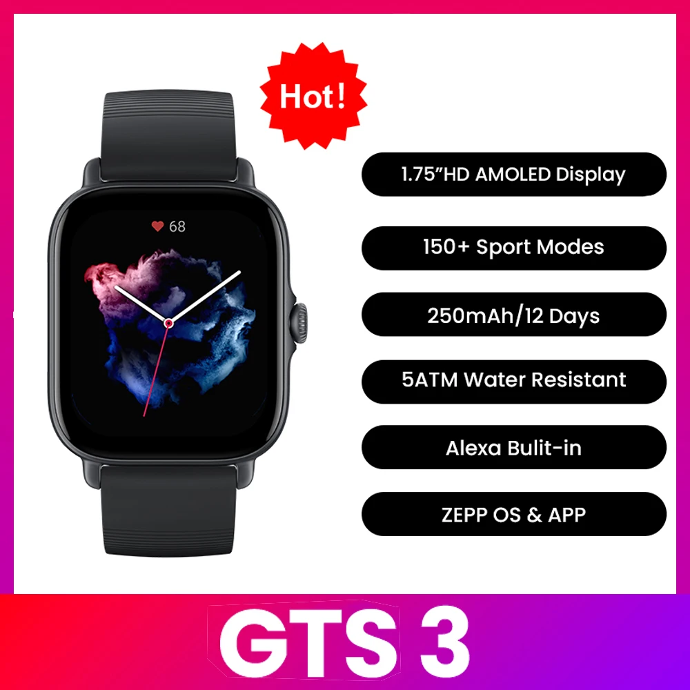 Smartwatch Instagram - Amazfit GTS 3 Smartwatch 5ATM Waterproof