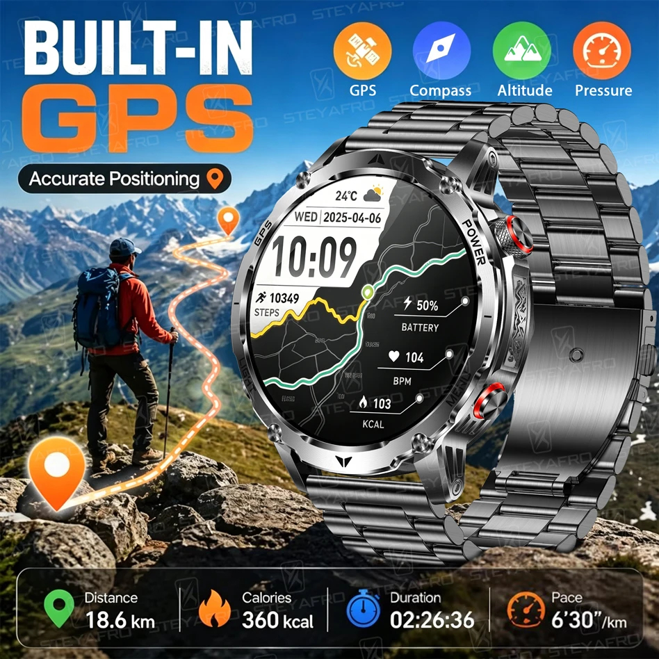 Men's Military Smartwatch with - Smartwatch M Active ulasan dan harga
