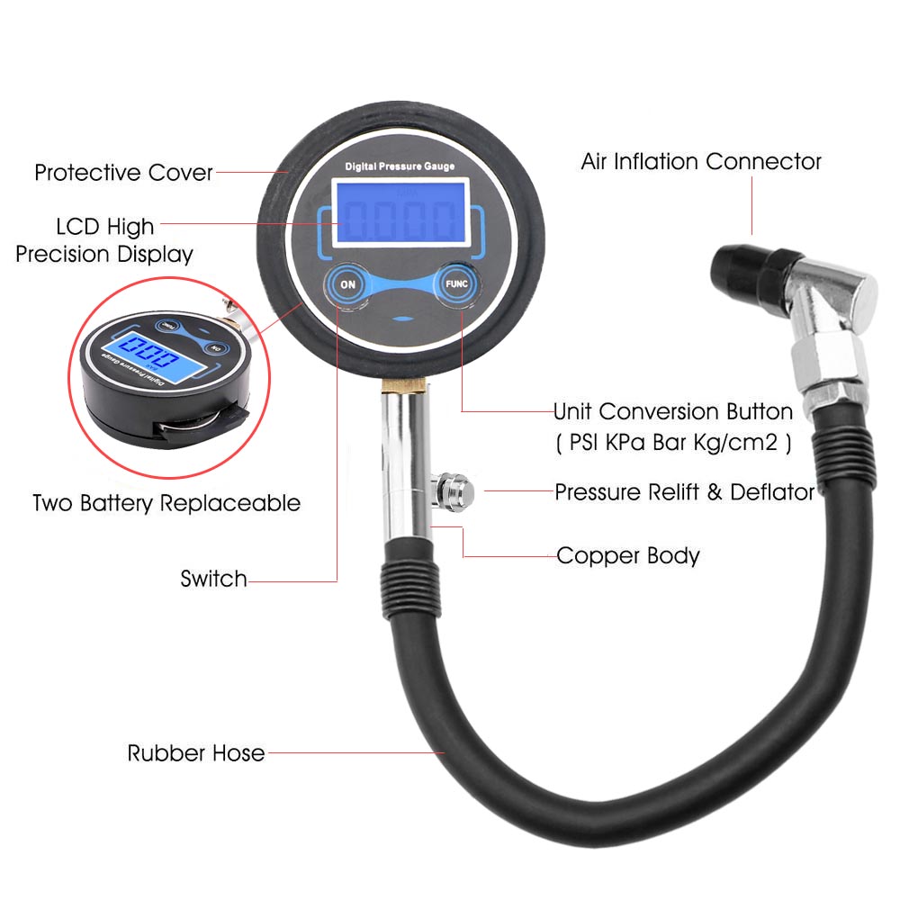 0-200Psi Tire Pressure Gauge M - Smartwatch Universal ulasan dan harga