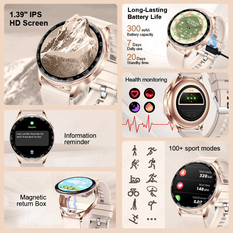 LIGE 2 In 1 TWS Headset Smart  - Smartwatch Headset ulasan dan harga
