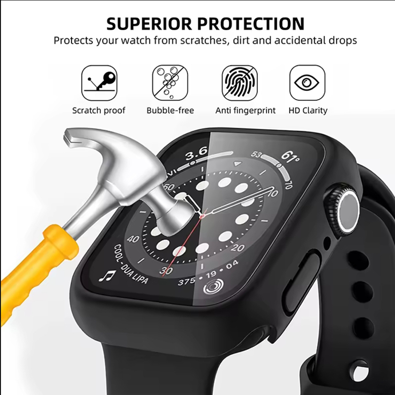 Tempered Glass+Cover For Apple - Smartwatch Case ulasan dan harga