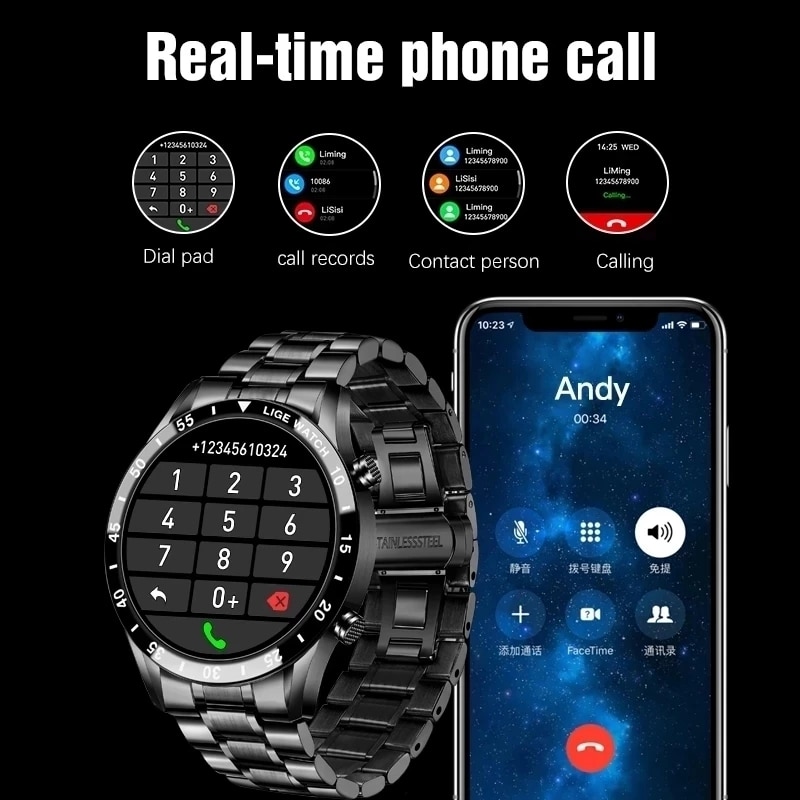 LIGE 2024 Smart Watch Men Full - Smartwatch Instagram ulasan dan harga