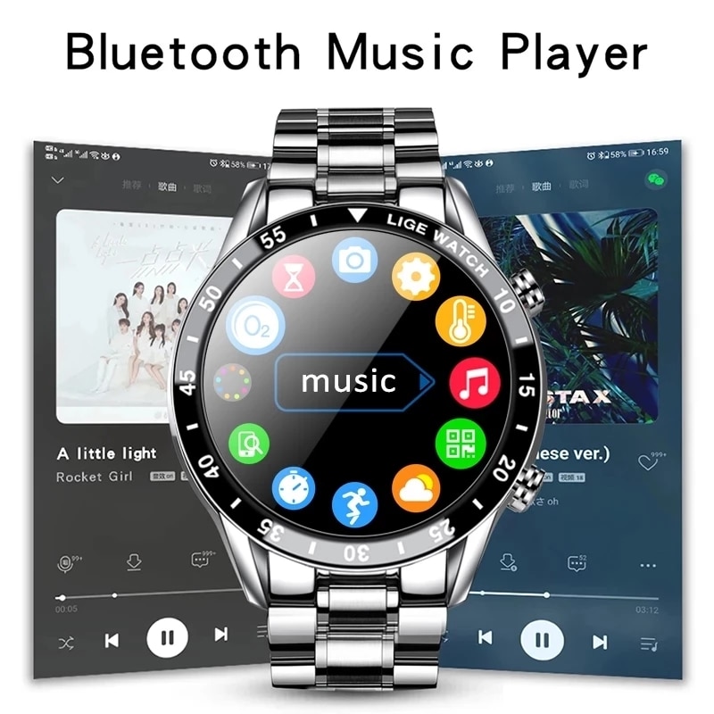 LIGE 2024 Smart Watch Men Full - Smartwatch Instagram ulasan dan harga