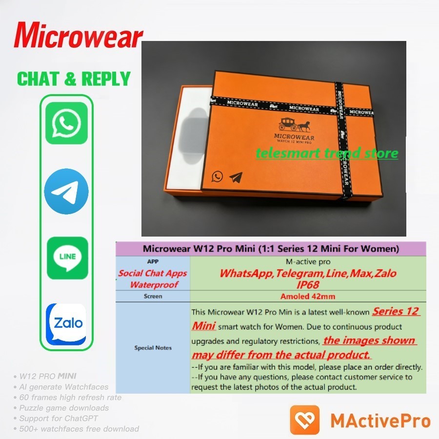 Microwear W12 Mini Pro Smart W - Smartwatch M Active ulasan dan harga